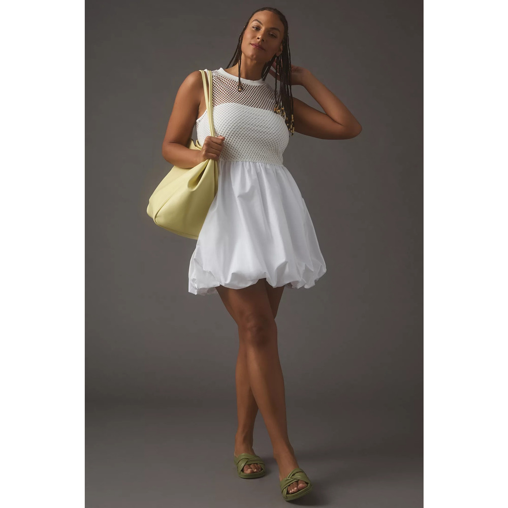 New Anthropologie Maeve Bubble Twofer Dress $160 PLUS 2X White - Picture 2 of 10